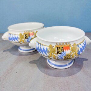 Seltmann Weiden Compact Bayern Lion Head Bavaria German Porcelain Dish Bowl Set2